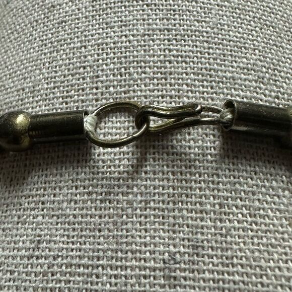 Vintage Bronze Art Deco Multi-Strand Beaded Necklace with V-Shape Design 22” - Picture 4 of 5